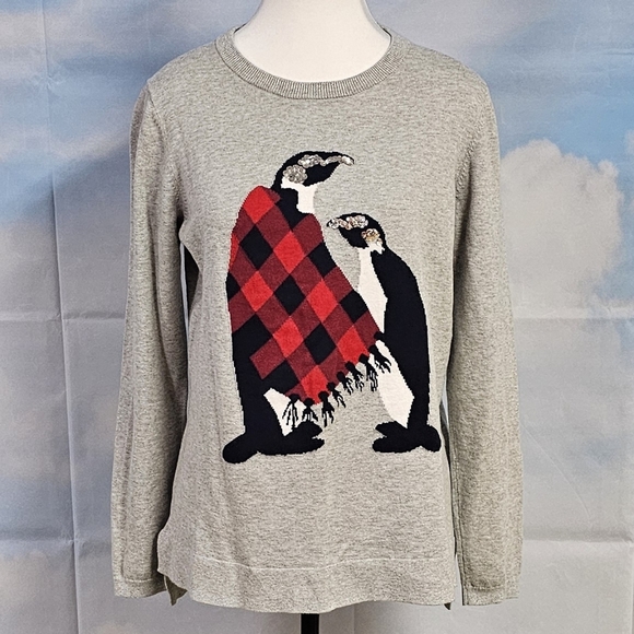 CROWN & IVY | 100% COTTON CROPPED SLEEVE CREW NECK SEQUIN SWEATER - NWOT! - Picture 4 of 13